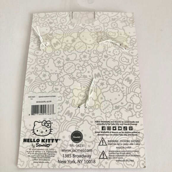 Sanrio Hello Kitty Cat Charm Bracelet Cute Enamel 7-8" Heart Bow Pink White NWT - Picture 8 of 8